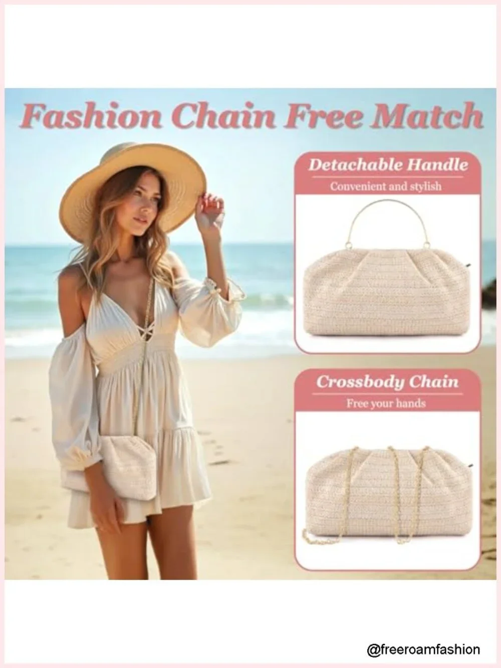 Elegant Pleated Evening Clutch Bag Crossbody Shoulder with Detachable Chain